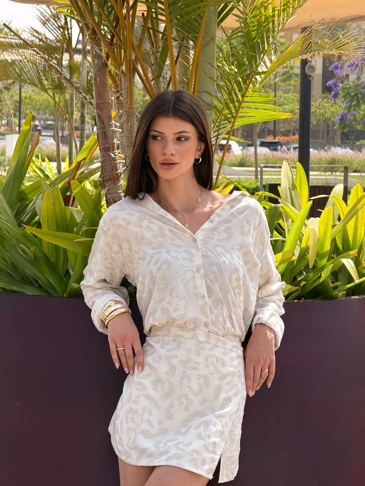 Leopard Linen Wrap Dress
