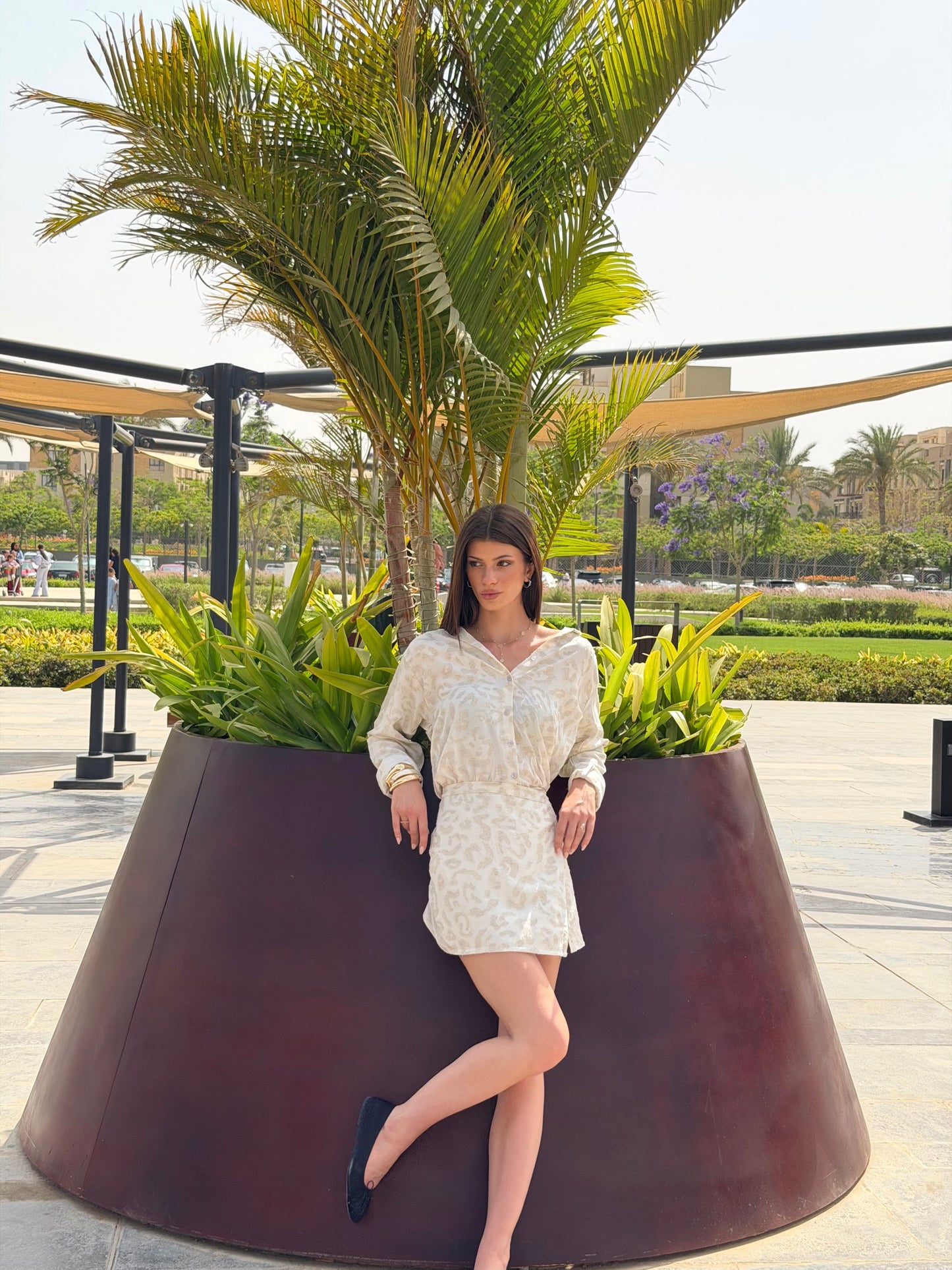 Leopard Linen Wrap Dress